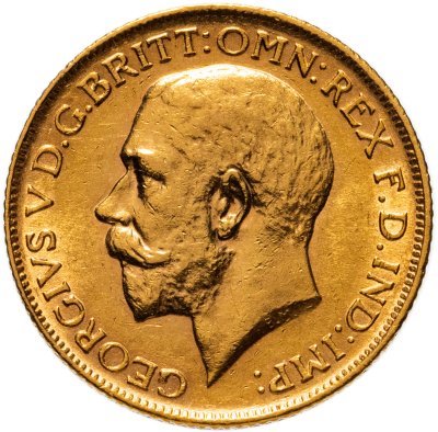 купить Великобритания 1 соверен (sovereign) 1912 с портретом Короля Георга V- святой Георгий с драконом
