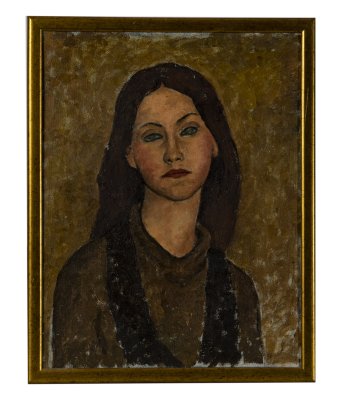 купить Картина "Женский портрет", неизвестный художник, холст, масло, багет, СССР, 1960-1990 гг.