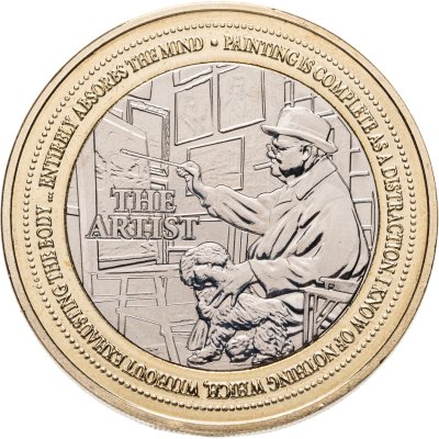 купить Джерси 2 фунта 2024 "150 лет со дня рождения Уинстона Черчилля. Художник"