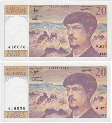 купить Франция 20 франков 1989 года (Pick 151)