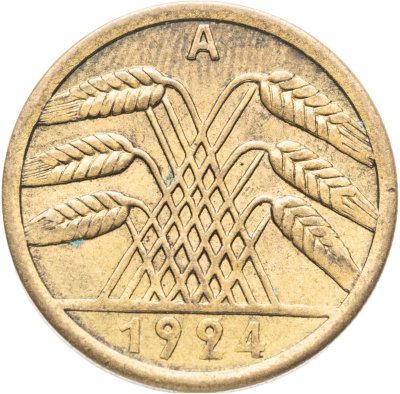 купить Германия (Веймарская республика) 50 рентных пфеннигов 1924 Знак монетного двора "A" — Берлин