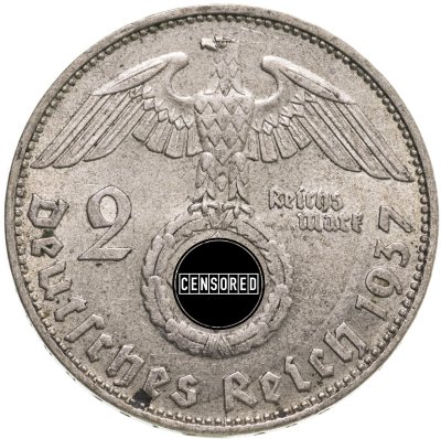 купить Германия, Третий Рейх 2 рейхсмарки 1937, знак монетного двора "D" - Мюнхен
