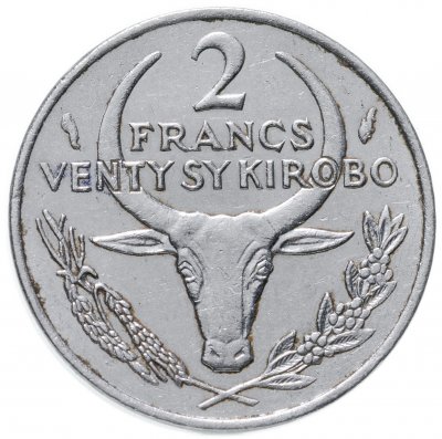купить Мадагаскар 2 франка (francs) 1976
