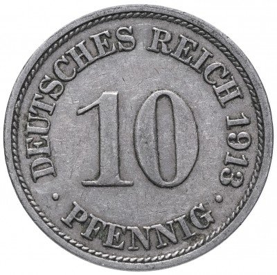 купить Германия 10 рейх пфеннигов 1913 "F"