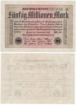 купить Германия 50000000 марок 1923 года