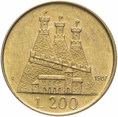 купить Сан-Марино 200 лир (lire) 1987 "15 лет возобновлению чеканке монет"