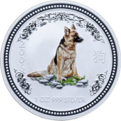 купить Австралия 1 доллар 2006 Proof «Восточный календарь - год Собаки» цветная эмаль