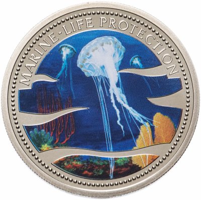 купить Палау 1 доллар 2002 "Подводный мир - Вымирающие виды - Медуза"