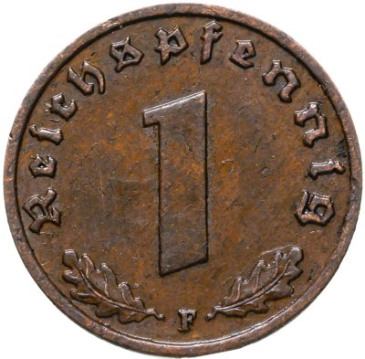 купить Германия, Третий рейх 1 рейхспфенниг (reichspfennig) 1936-1940, случайный год