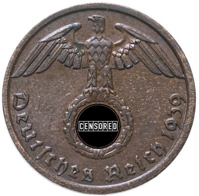 купить Германия, Третий рейх 1 рейхспфенниг (reichspfennig) 1939, знак монетного двора "A" - Берлин