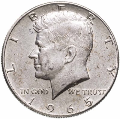 купить США 50 центов (1/2 доллара, half dollar) 1965 "Kennedy Half Dollar (Кеннеди)"