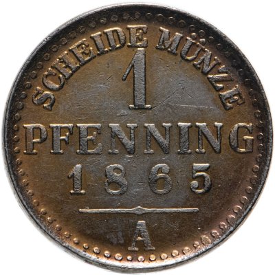 купить Германия, Пруссия 1 пфенниг 1865