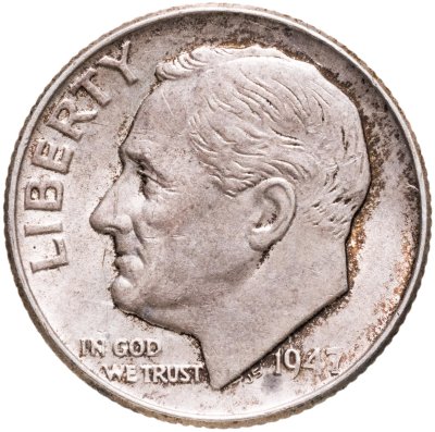 купить США 10 центов (дайм, one dime) 1947 "Silver Roosevelt Dime (Рузвельт)" без обозначения монетного двора