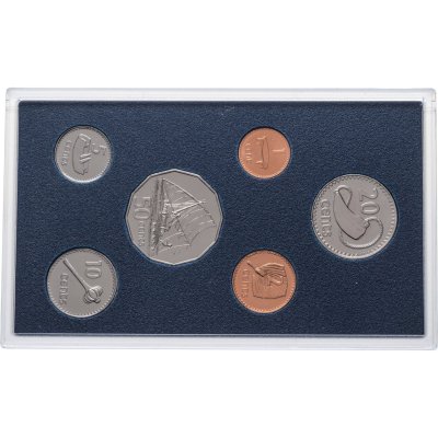 купить Фиджи годовой набор из 6 монет 1990 в футляре с сертификатом