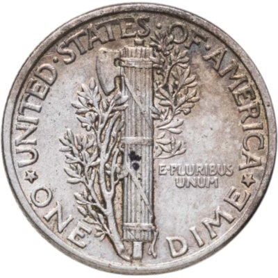 купить США 10 центов (дайм, one dime) 1943 Mercury Dime (дайм «Меркурий») без обозначения монетного двора