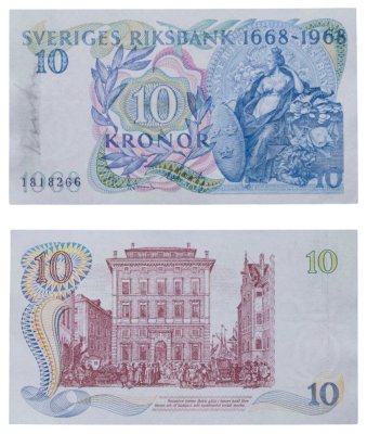 купить Швеция 10 крон 1968
