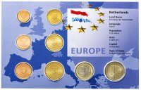 Купить Нидерланды набор монет евро 2000-2002 (8 монет в буклете)