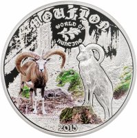 купить Острова Кука 2 доллара 2015 "Мир охоты - Архар" с сертификатом