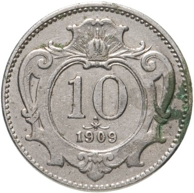 купить Австро-Венгрия 10 геллеров 1909, монета для Австрии