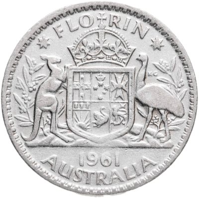 купить Австралия 1 флорин (2 шиллинга, shillings) 1961