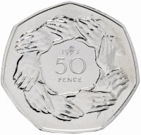 Купить Великобритания 50 пенсов (pence) 1973 "Вступление в Европейское Экономическое Сообщество"