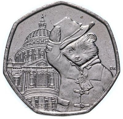 купить Великобритания 50 пенсов (pence) 2019 "Медведь Паддингтон /в церкви Святого Павла"