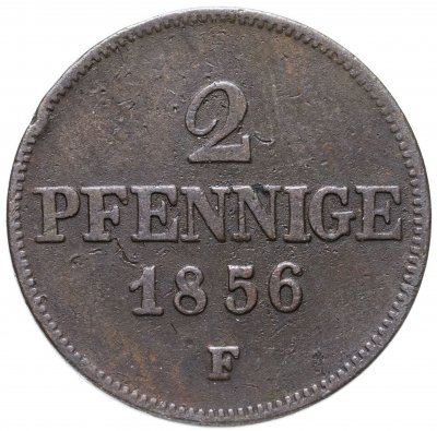 купить Германия, Саксония 2 пфеннига (pfennige) 1856 F
