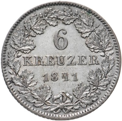 купить Великое Герцогство Гессен-Дармштадт 6 крейцеров 1841