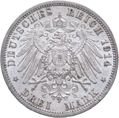 купить Германия (Империя) 3 марки (mark) 1914 A Пруссия