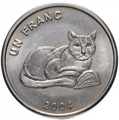 купить Конго (ДРК) 1 франк (franc) 2004 "Животные - Золотая кошка"