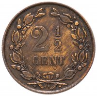 Купить Нидерланды 2 1/2 цента (cent) 1881