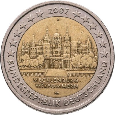 купить Германия 2 евро 2007 "Федеральные земли Германии: Мекленбург - Передняя Померания"