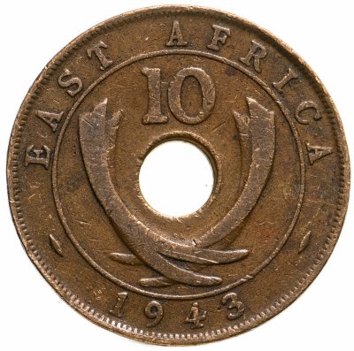 купить Британская Восточная Африка 10 центов (cents) 1943