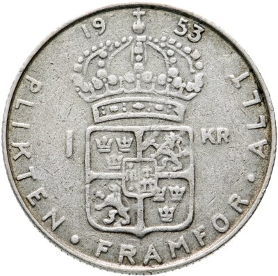купить Швеция 1 крона (crown) 1953