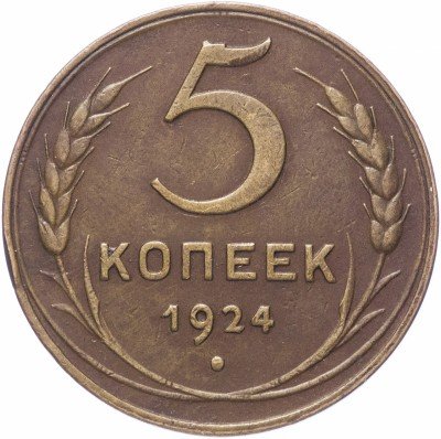 купить 5 копеек 1924 поверхность земного шара плоская