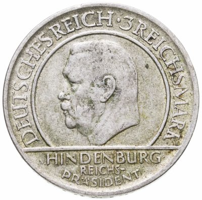 купить Германия 3 рейхсмарки (reichsmark) 1929 D 10 лет Веймарской конституции знак монетного двора "D" — Мюнхен