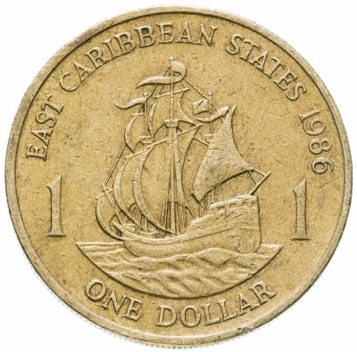 купить Восточные Карибы 1 доллар (dollar) 1986