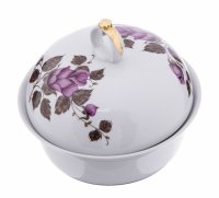 купить Масленка с цветочным декором, фарфор, деколь, золочение, Коростенский фарфоровый завод, СССР, 1962-1990 гг.