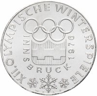 купить Австрия 100 шиллингов (shillings) 1974 "XII зимние Олимпийские Игры, Инсбрук 1976 - Олимпийская эмблема"