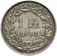 Купить Швейцария 1 франк (franc) 1962