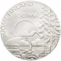 Купить Финляндия 100 марок 1990 "50 лет Ассоциации ветеранов-инвалидов войны"