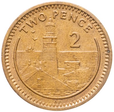 купить Гибралтар 2 пенса (pence) 1991