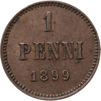купить 1 пенни 1899, монета для Финляндии
