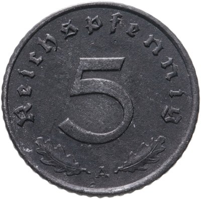 купить Германия, Третий рейх 5 рейхспфеннигов (reichspfennig) 1941, знак монетного двора: "A" - Берлин