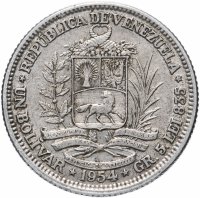 купить Венесуэла 1 боливар (bolivar) 1954