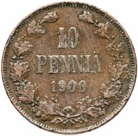 Купить 10 пенни (pennia) 1900, монета для Финляндии