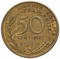 Купить Франция 50 сантимов (centimes) 1962-1964, случайная дата
