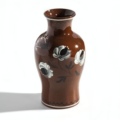 купить Ваза с цветочным декором, керамика, глазурь, СССР, 1970-1990 гг.
