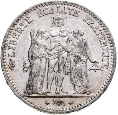 купить Франция 5 франков (francs) 1874, знак монетного двора: "A" - Париж