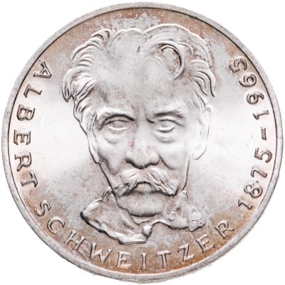 купить Германия 5 марок (deutsche mark) 1975 "100 лет со дня рождения Альберта Швейцера"